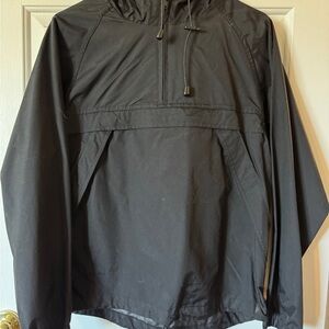 Men's Black Hooded Calvin Klein windbreaker puller over 1/4 zip